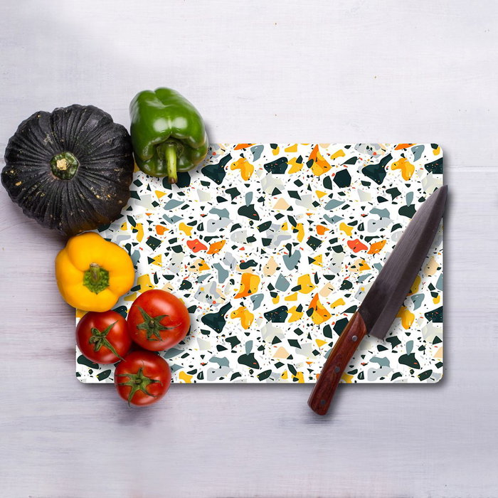Hermia Tabla de Cortar de Vidrio Templado Multicolor 25 x 35 cm